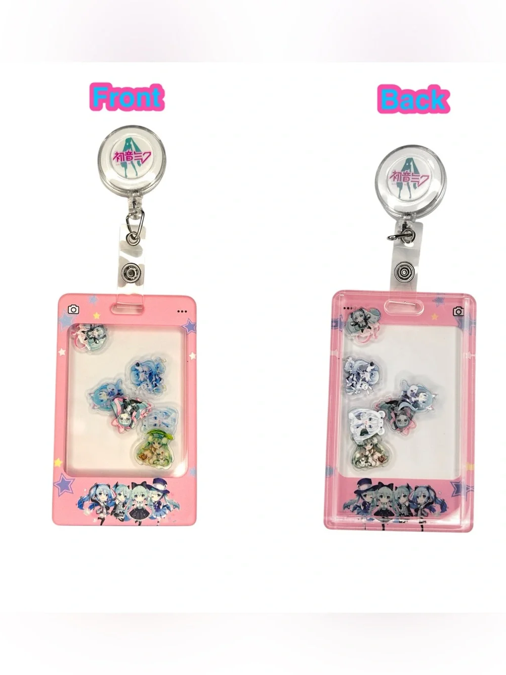 Hatsune miku Id Badge Holder with Retractable Reels. Id cover
